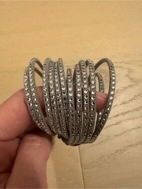 Swarovski Crystal Wrap Bracelet - Silver Tone